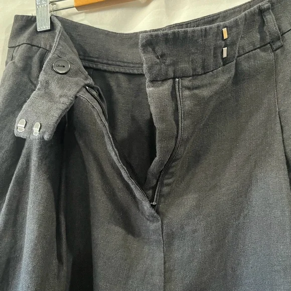 FREE PEOPLE Lyla Linen Black Trousers Size 6 - Picture 7 of 11